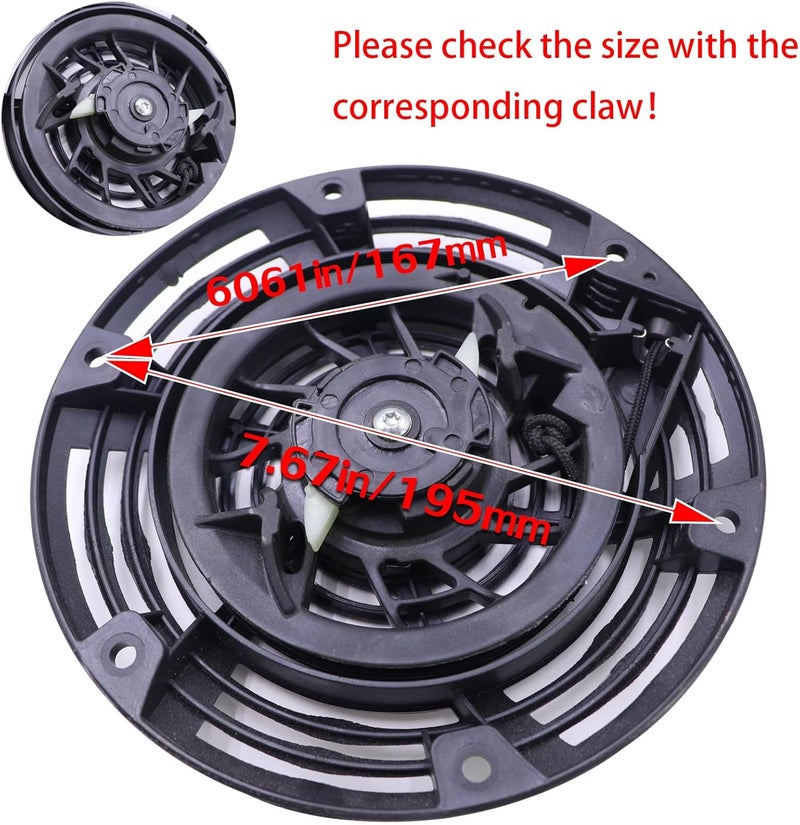 TKCBCD Store Pull Start Assembly Compatible with BS 796497 Pull Start Assembly 14723 150-365 796497 Rewind Recoil Starter for Toro Timemaster Lawn Mower 111P05 111P02 - Image 2